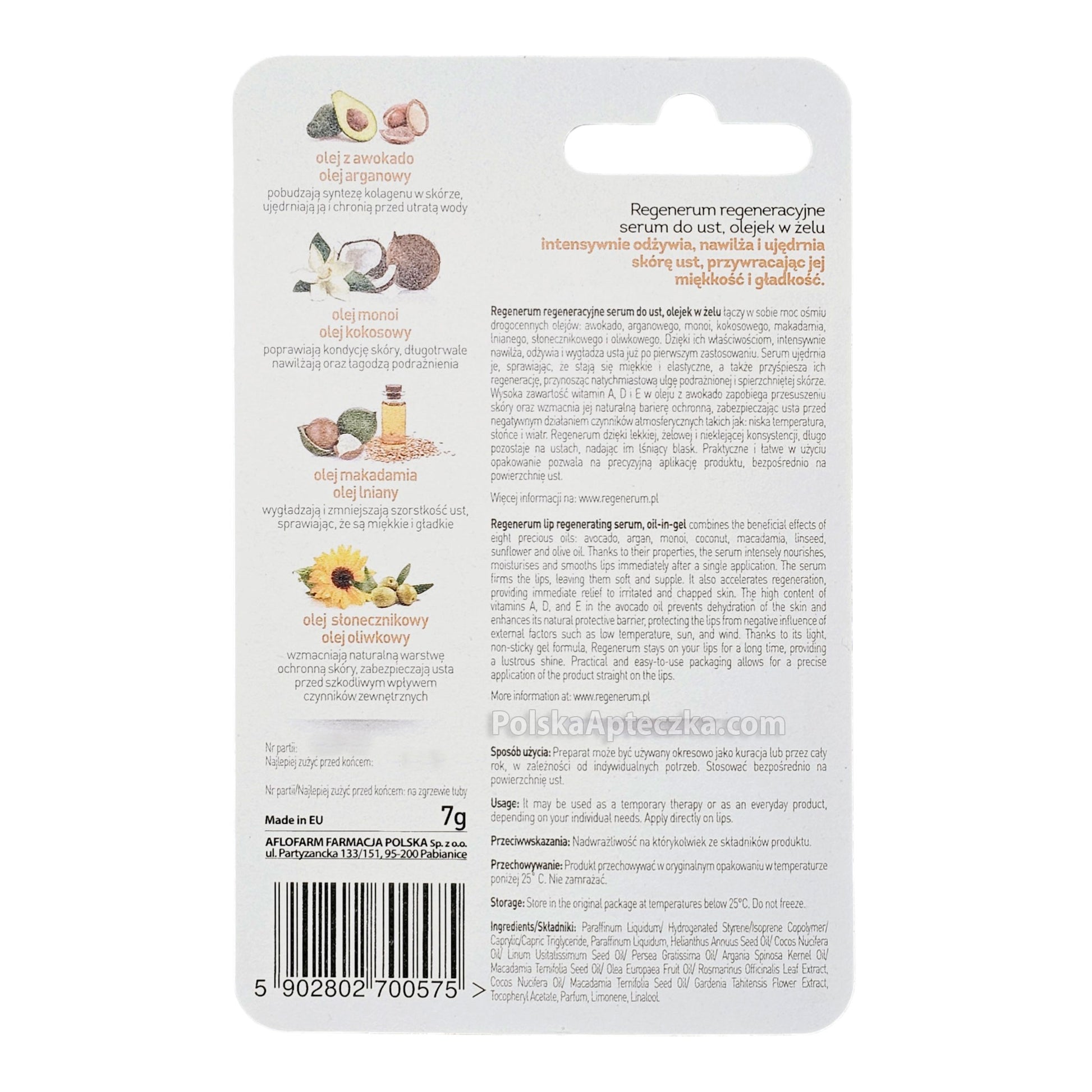 Regenerum Regenerating Lip Serum Oil-in-Gel 10 ml ingredients