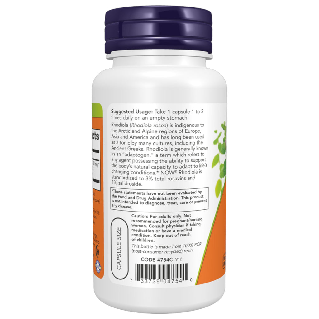 Rhodiola Rosea Extract 500 mg 60 Veg Capsules Instructions