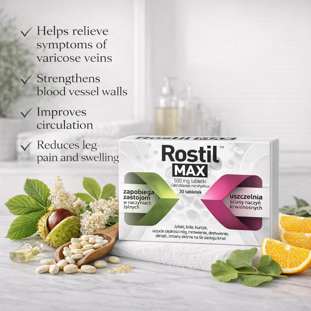 Rostil MAX 500 mg 30 Tablets benefits  Polska Apteczka