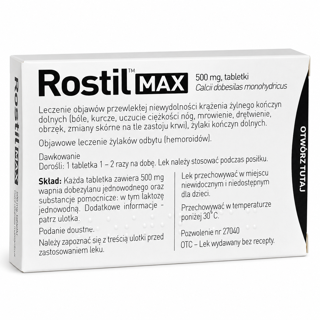 Rostil MAX 500 mg 30 Tablets ingredients