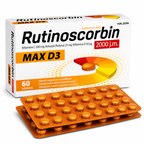 Rutinoscorbin Max D3 Vitamin C 200mg + Vitamin D3 2000 IU + Rutoside 25mg Immune Support 60 Tablets blisterpack