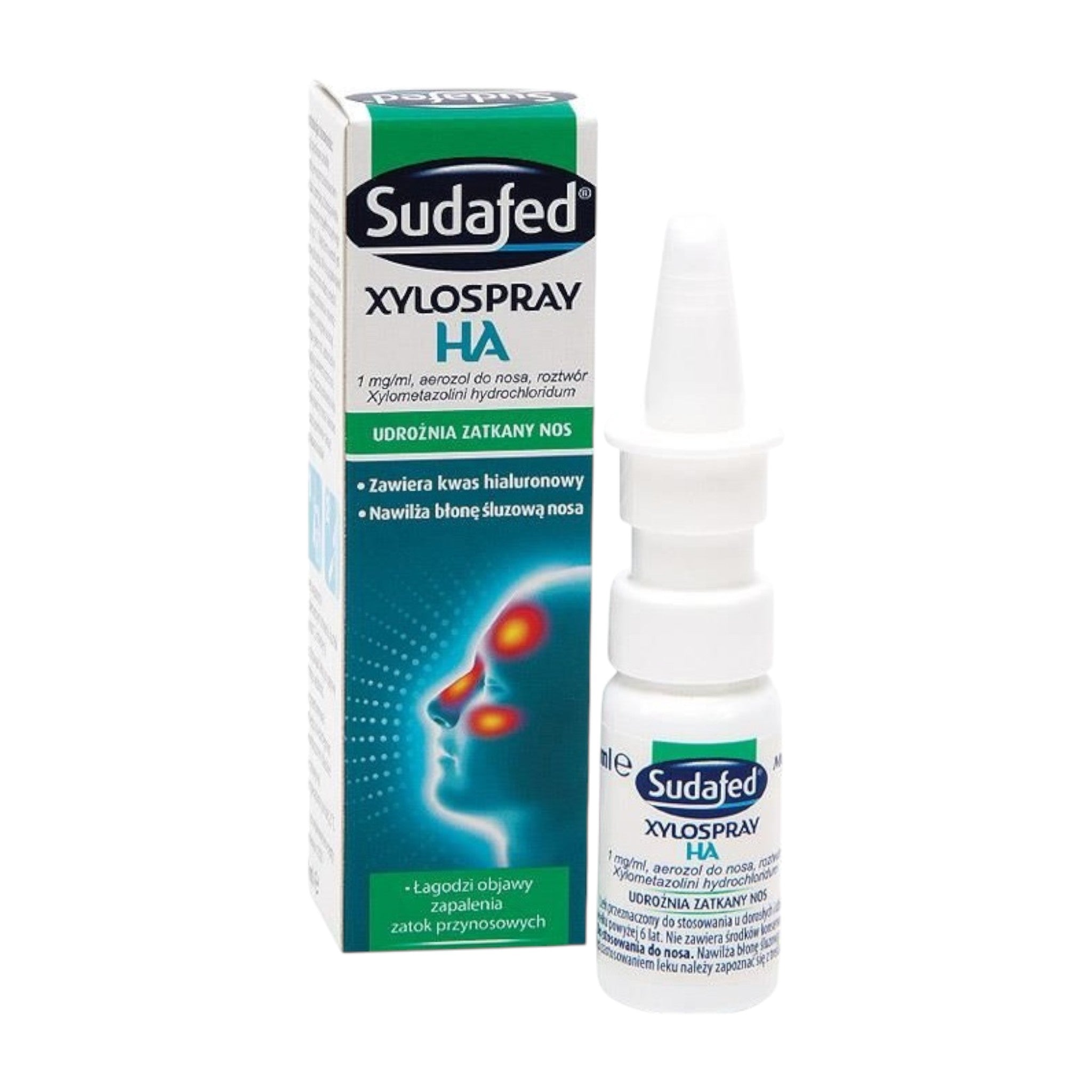 Sudafed Xylospray HA Nasal Spray 10ml – with Hyaluronic Acid box and bottle