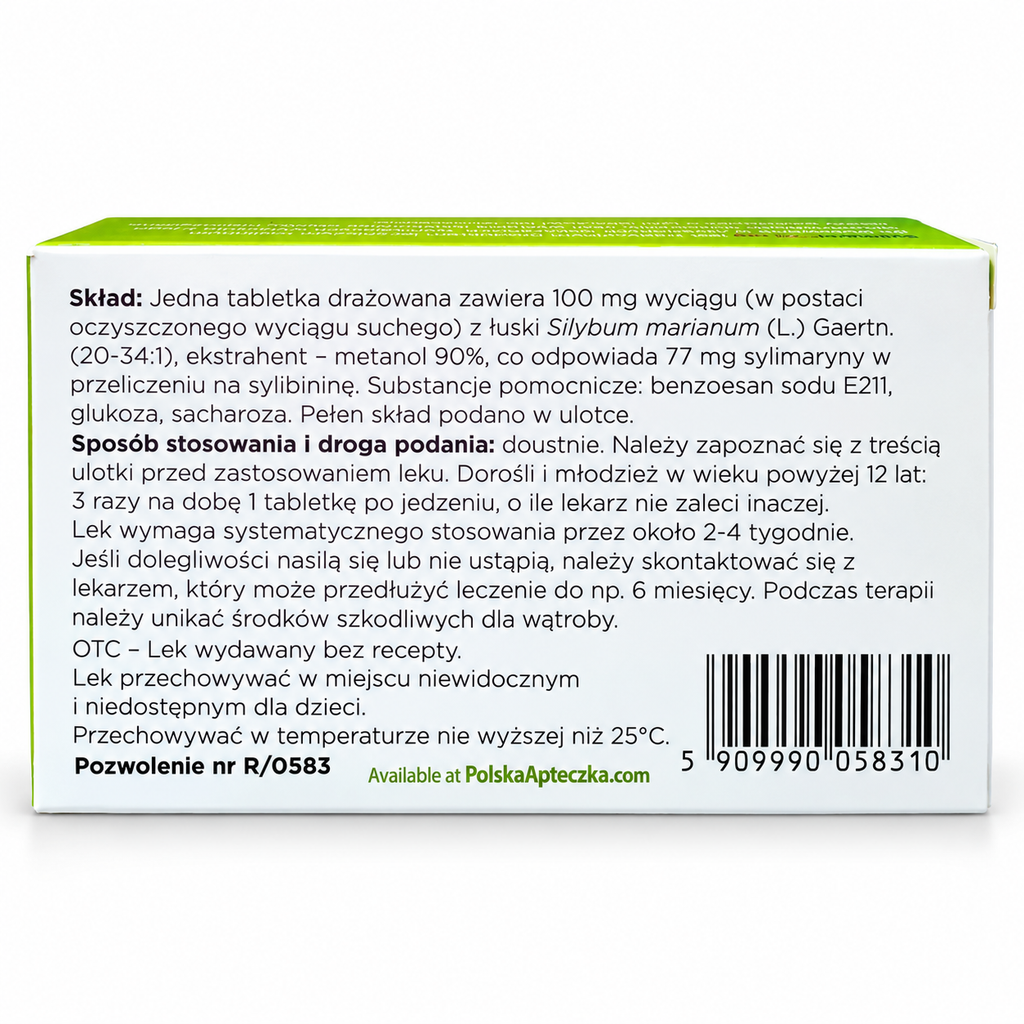 Sylimarol 70 mg Milk Thistle Liver Support 30 Tablets Ingredients