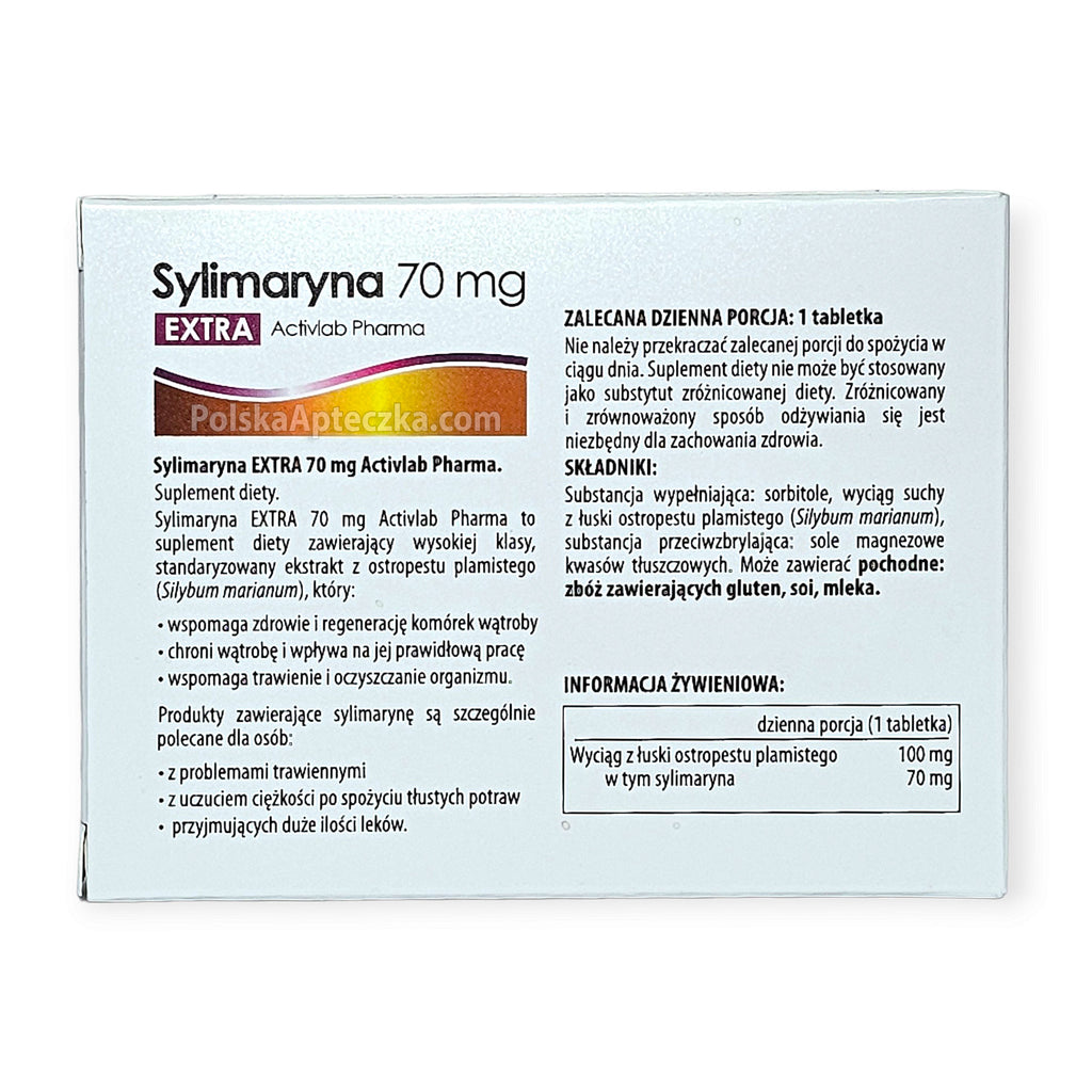Sylimaryna 70mg tablets ingredients