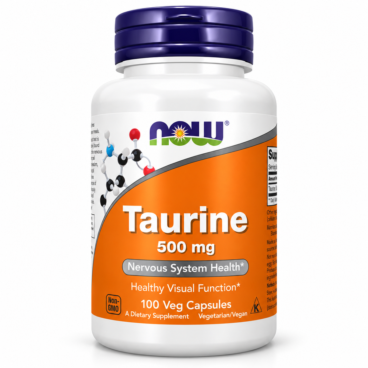 Taurine 500 mg – Nervous System & Eye Health Support – 100 Veg Capsules