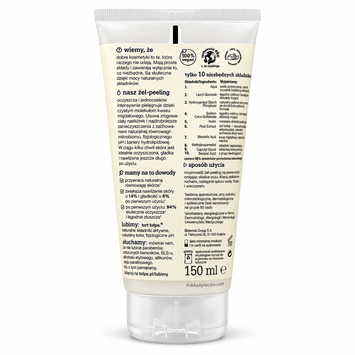 Tolpa Authentic Mandelic Acid Face Wash Gel-Peeling 150ml ingredients
