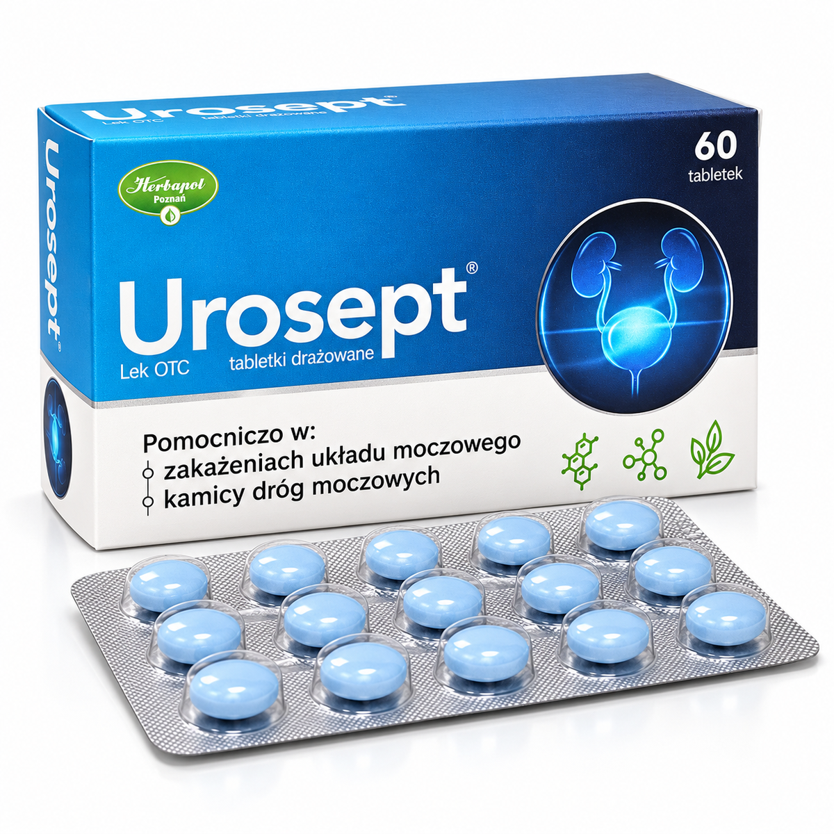 Urosept 60 Tablets Urinary Tract Kidney Support, Herbapol