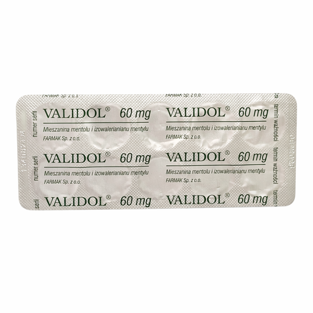 Validol 60mg 10 Tablets blisterpack back