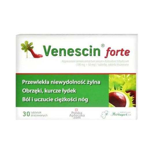 Venescin Forte 30 Tablets Herbapol supplement for leg vein support