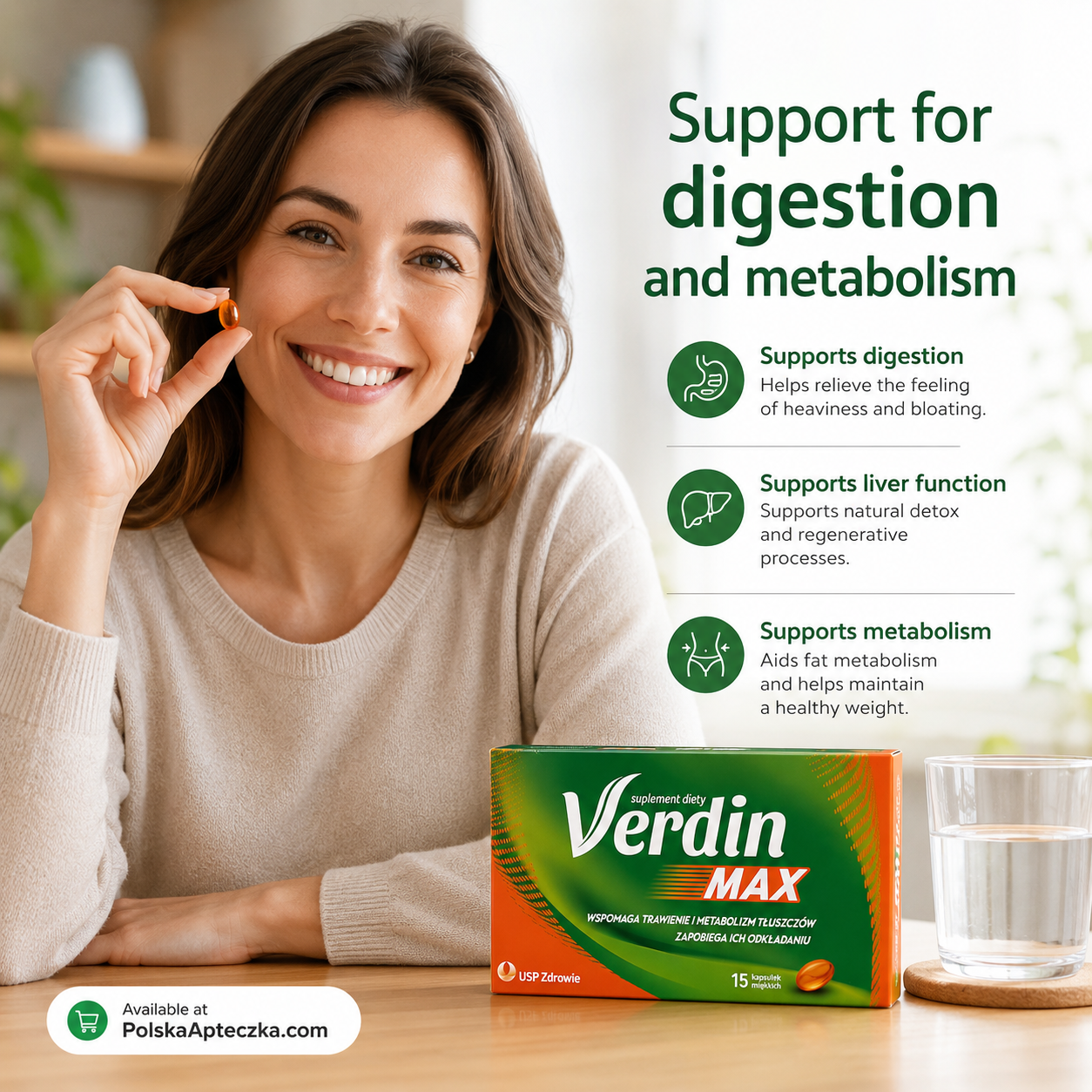Verdin Max Digestive & Fat Metabolism Support 15 Capsules Lifestyle