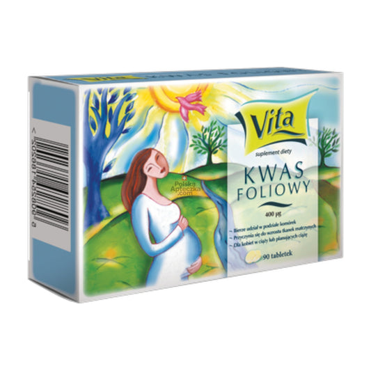 Vita Folic Acid 400 mcg Kwas Foliowy 90 Tablets