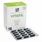Vitapil hair growth supplement box 60 capsules European formula for hair loss thinning and thickness support blister pack