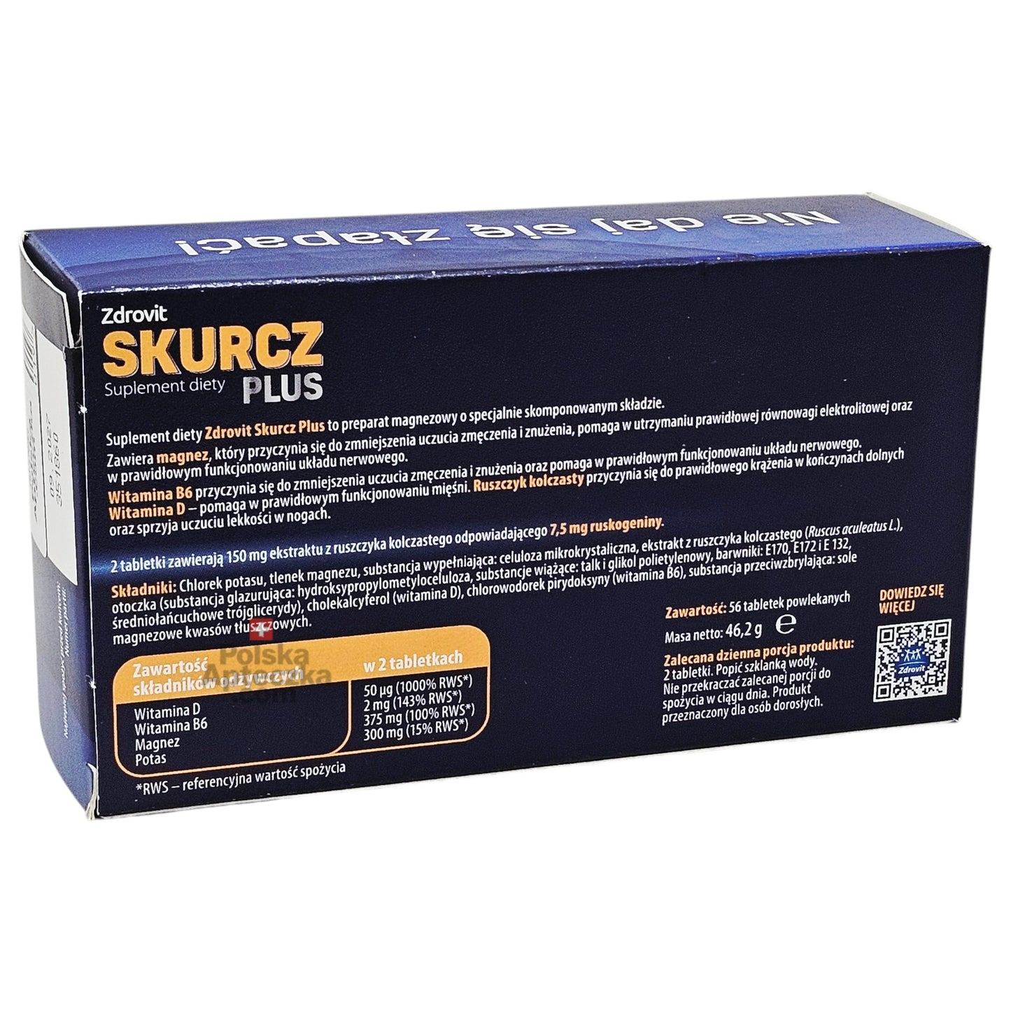 Zdrovit Skurcz Plus 56 tablets muscle and circulation support dietary supplement ingredients