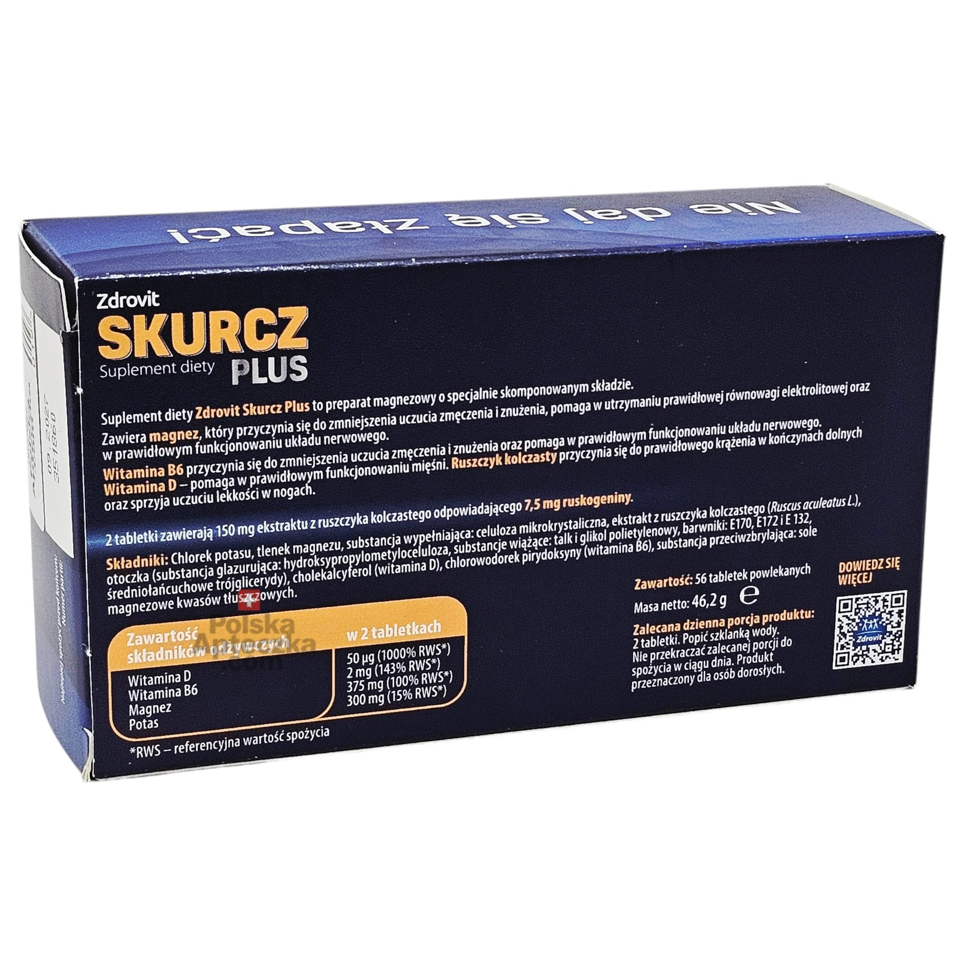 Zdrovit Skurcz Plus 56 tablets muscle and circulation support dietary supplement ingredients