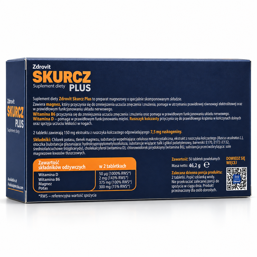 Zdrovit Skurcz Plus Magnesium & Potassium 56 Tablets ingredients