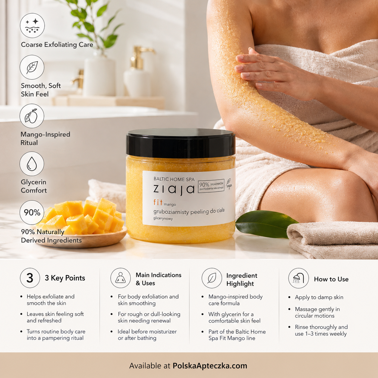 Ziaja Baltic Home Spa Fit Mango Glycerin Body Scrub Lifestyle Polska Apteczka 