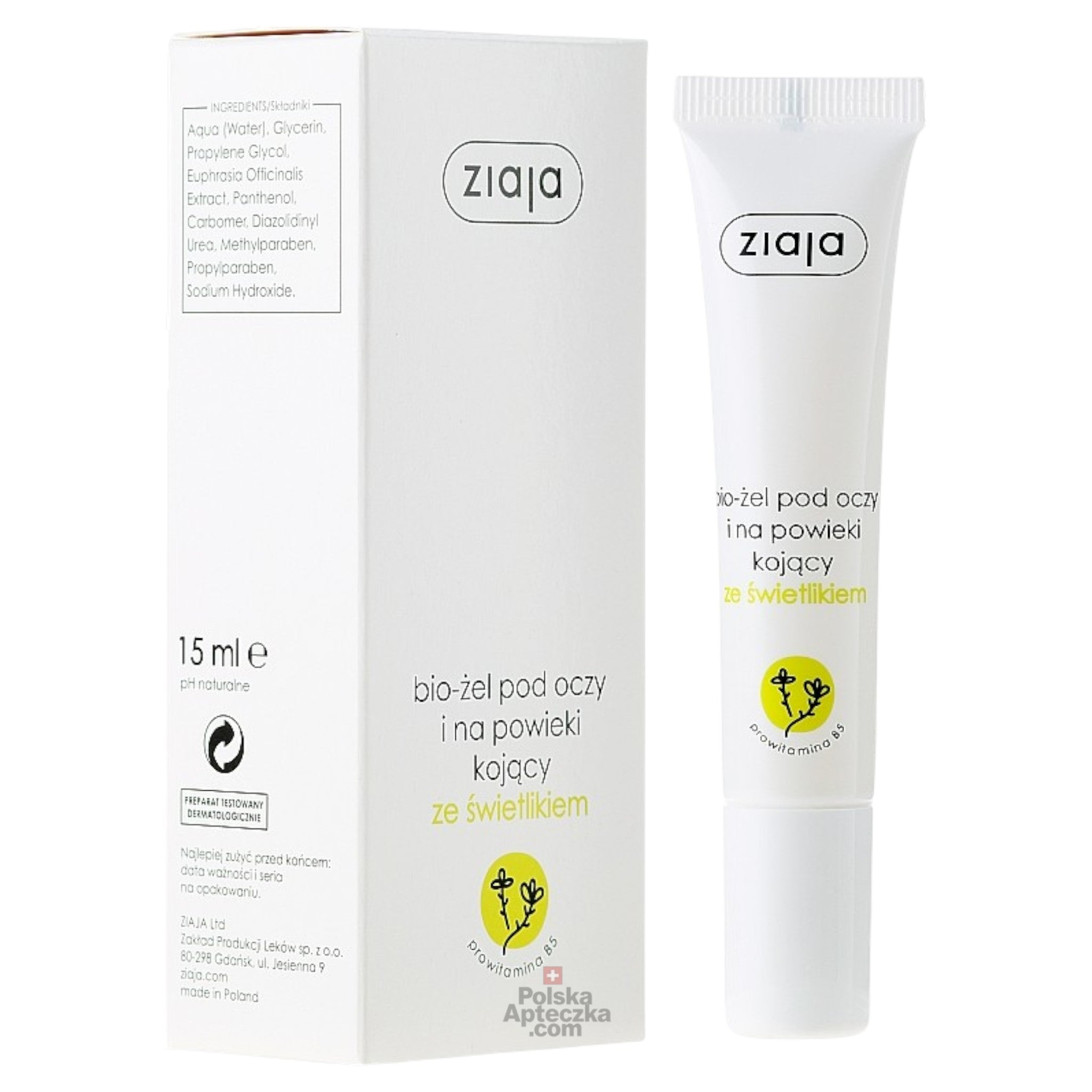 Ziaja Bio-Eye Gel with Eyebright and Provitamin B5 15ml angle