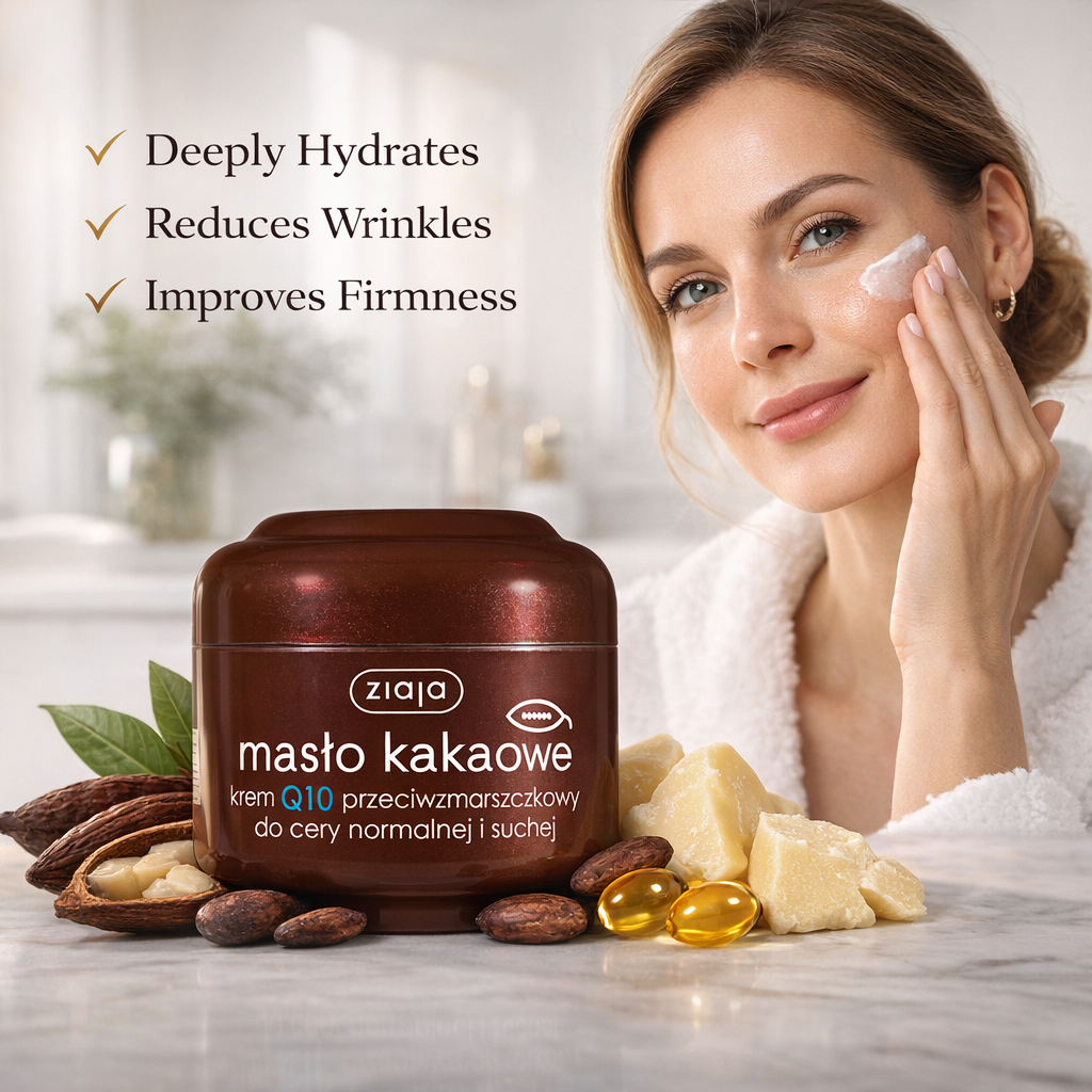 Ziaja Cocoa Butter Q10 Anti-Wrinkle Face Cream for Normal and Dry Skin Ziaja Cocoa Butter Q10 Anti-Wrinkle Face Cream for Normal and Dry Skin