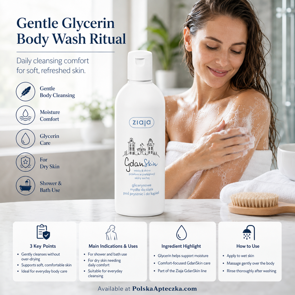 Ziaja GdanSkin Glycerin Body Wash Shower and Bath 300ml lifestyle