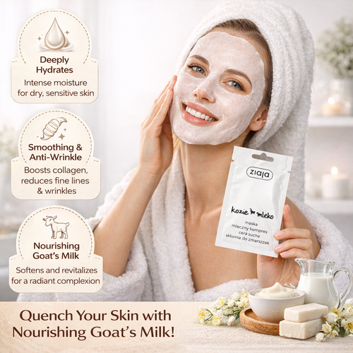 Ziaja Goat's Milk Face Mask Milk Compress for Dry Skin 7 ml – Apteczka