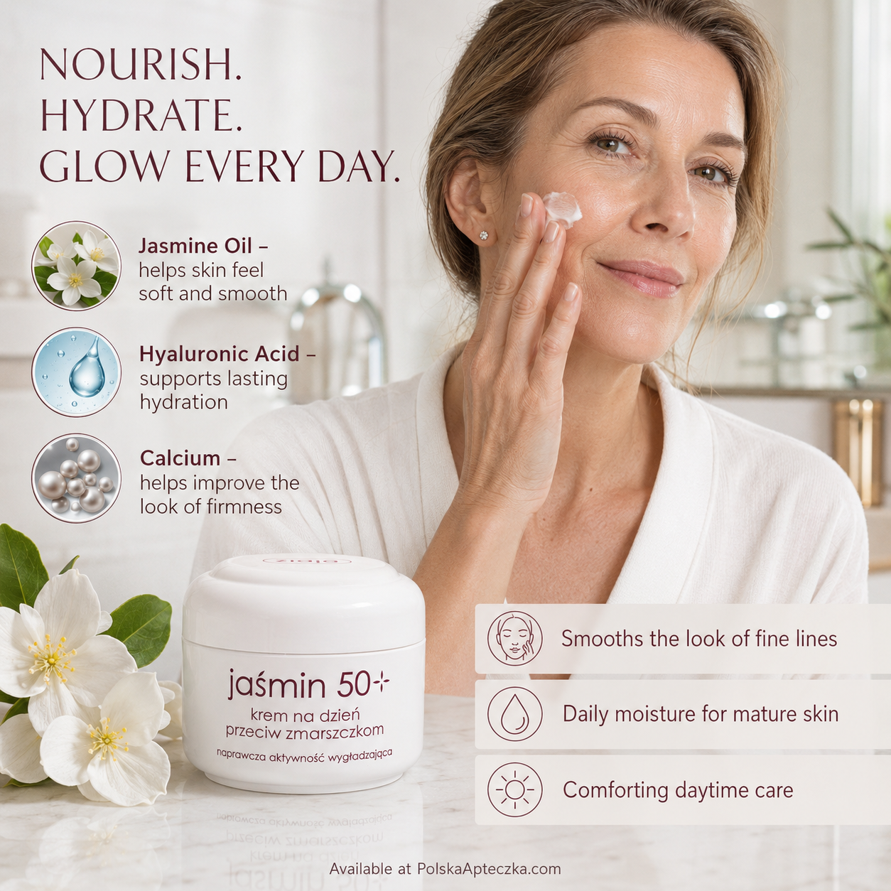 Ziaja Jasmin 50+ Anti-Wrinkle Day Cream for Mature Skin Lifestyle