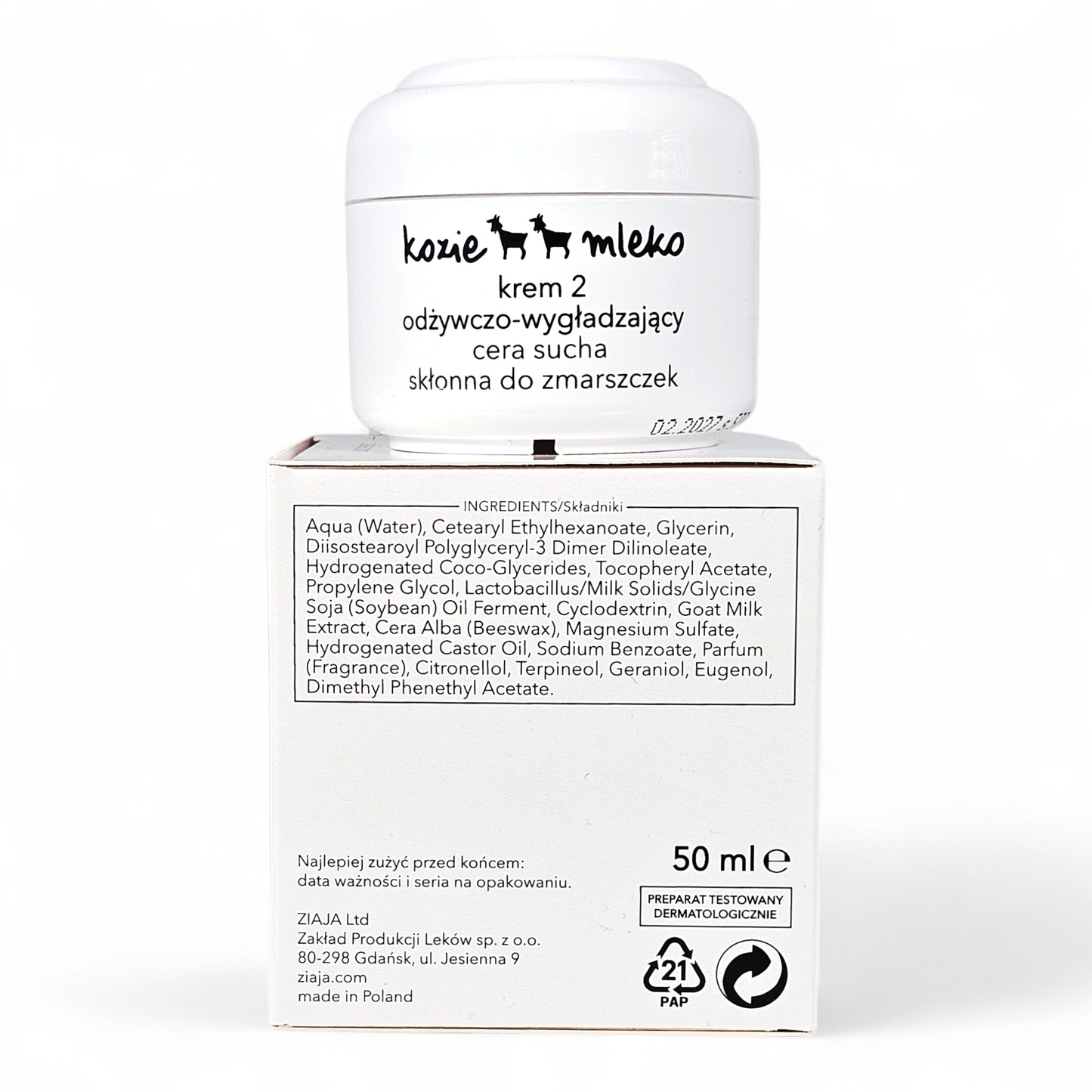 Ziaja Kozie Mleko Krem 2 50ml ingredients