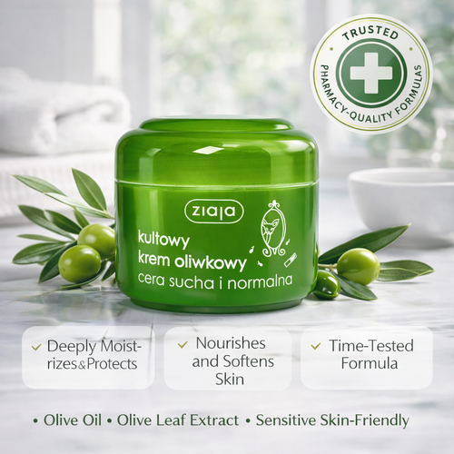 Ziaja, Iconic Olive Cream, for Dry and Normal Skin, 50ml – Apteczka