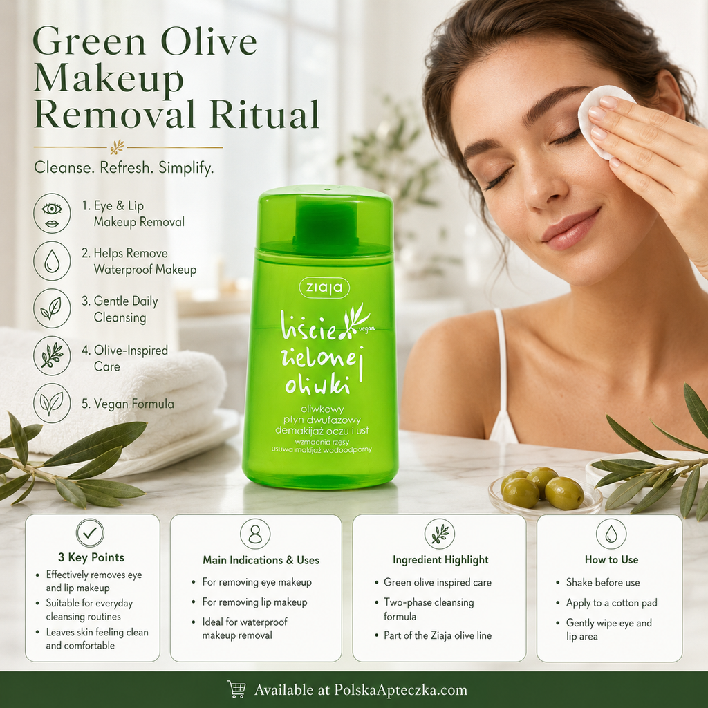 Ziaja Olive Leaf Bi-Phase Waterproof Makeup Remover 120ml Lifestyle