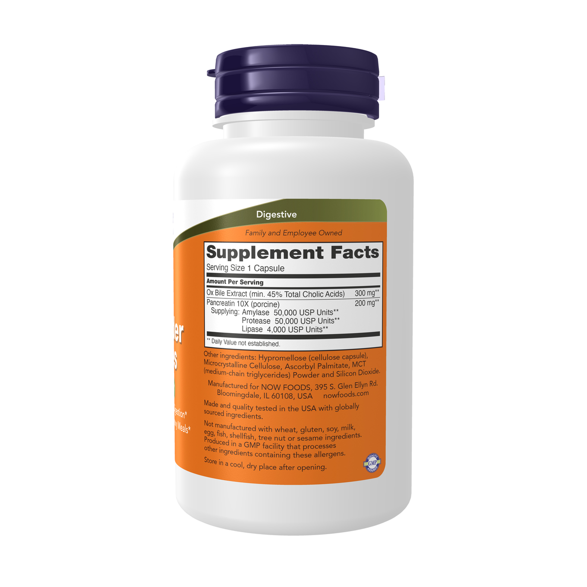 NOW Foods Gallbladder Enzymes - 90 Veg Capsules – Right label / Etykieta producenta