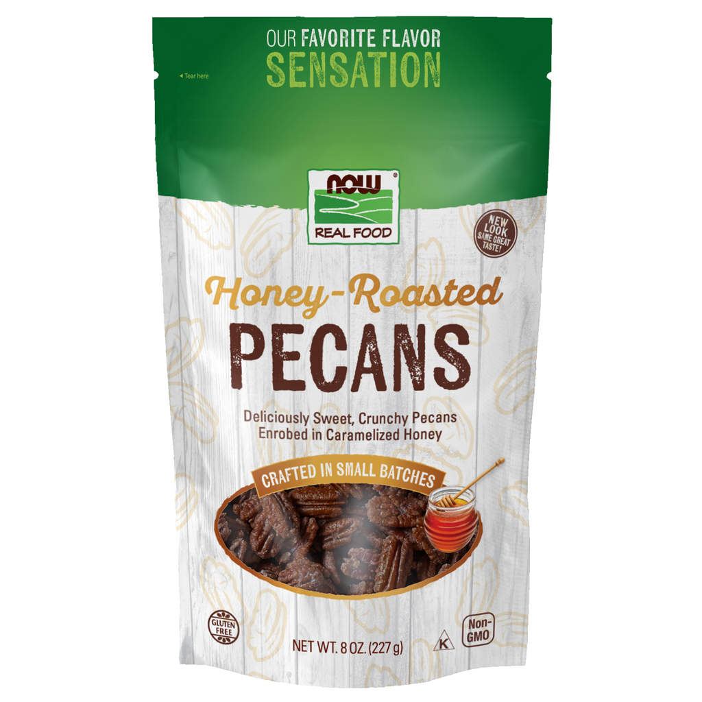 NOW Foods Honey-Roasted Pecans - 8 oz. / miód-prażony orzechy pekan - 8 oz.