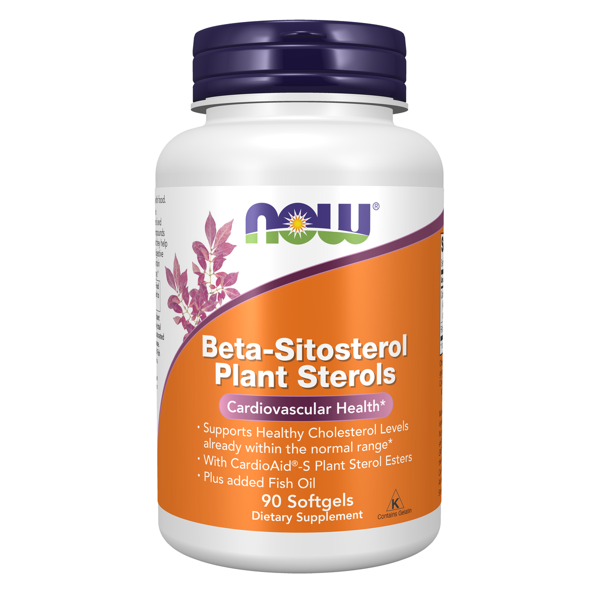 NOW Foods Beta-Sitosterol Plant Sterols - 90 Softgels / Beta-Sitosterol roślinny Sterols - 90 kapsułek miękkich