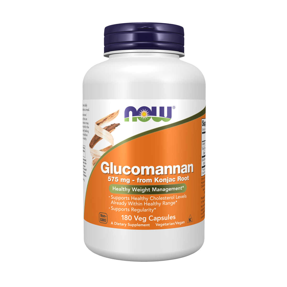 NOW Foods Glucomannan 575 mg - 180 Veg Capsules / glukomannan 575 mg - 180 kapsułek roślinnych