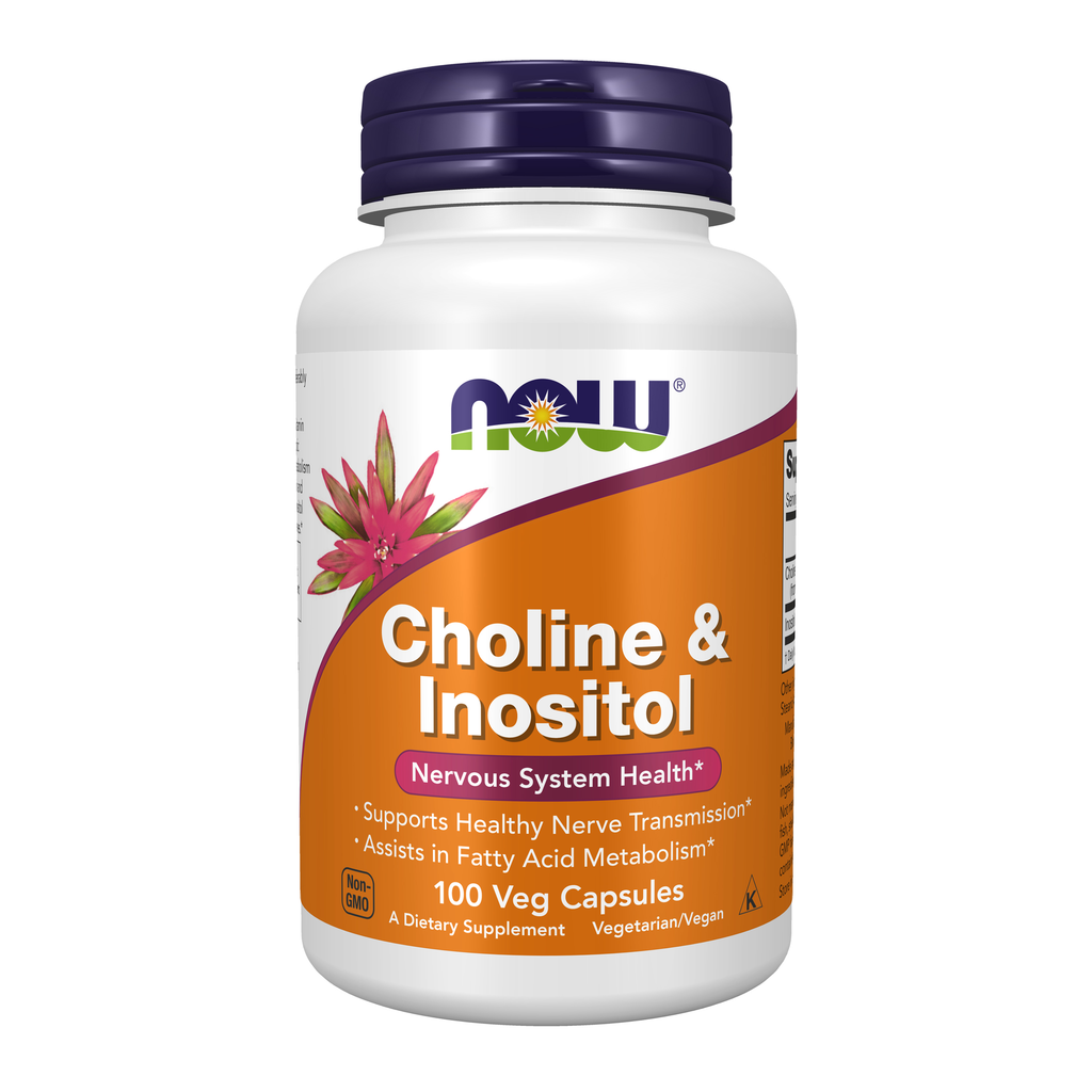 NOW Foods Choline & Inositol - 100 Veg Capsules / cholina & inozytol - 100 kapsułek roślinnych