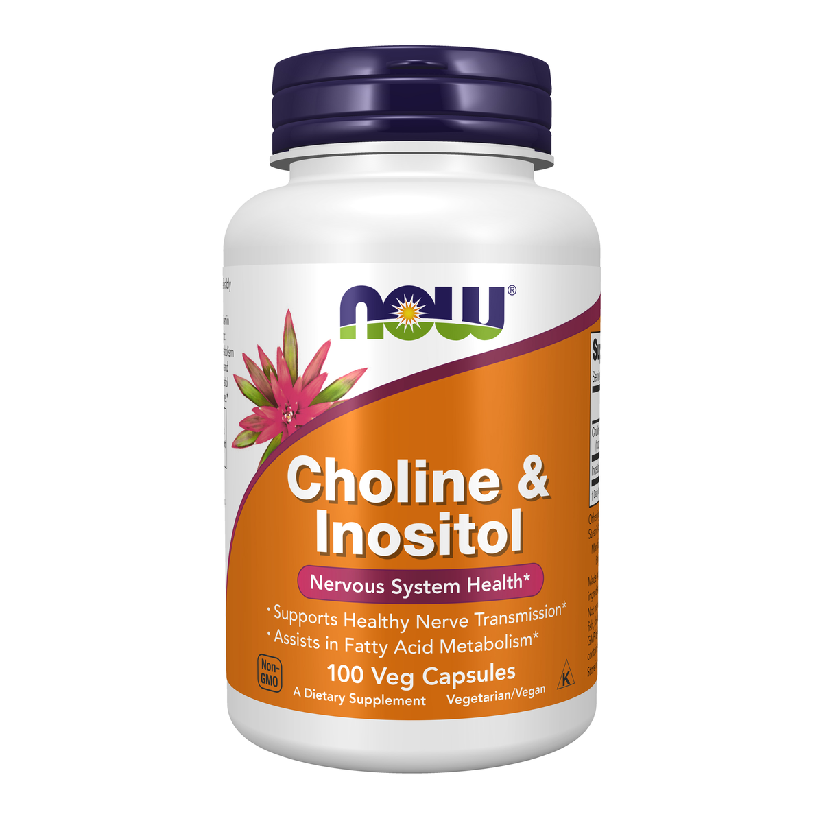 NOW Foods Choline & Inositol - 100 Veg Capsules / cholina & inozytol - 100 kapsułek roślinnych