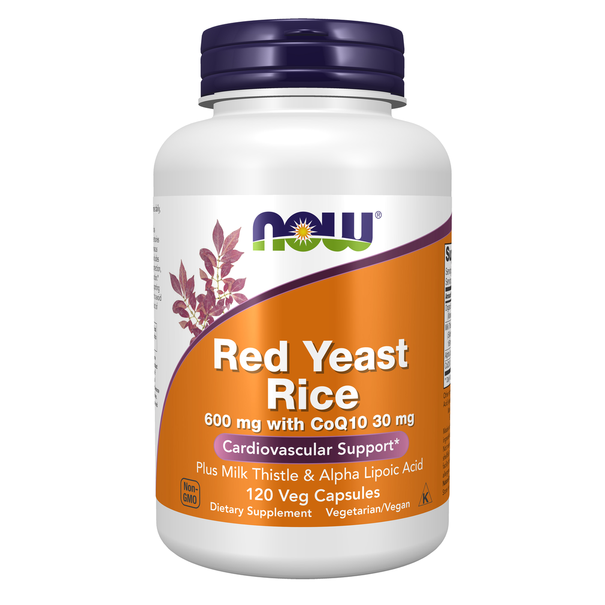 NOW Foods Red Yeast Rice 600 mg with CoQ10 30 mg - 120 Veg Capsules / czerwony Yeast ryż 600 mg z CoQ10 30 mg - 120 kapsułek roślinnych