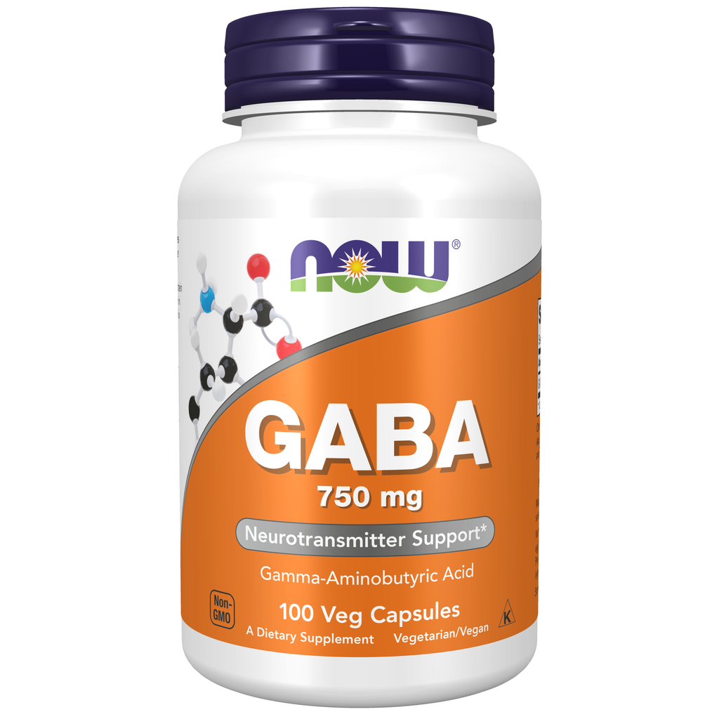 NOW Foods GABA 750 mg - 100 Veg Capsules / GABA 750 mg - 100 kapsułek roślinnych