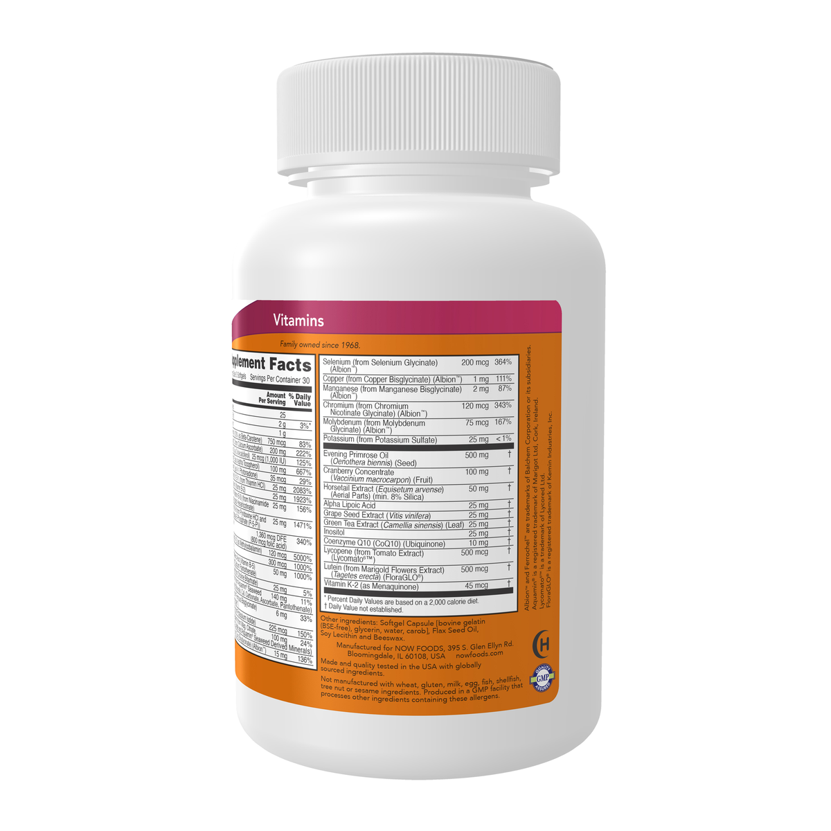 NOW Foods Eve™ Women's Multiple Vitamin - 90 Softgels – Right label / Etykieta producenta
