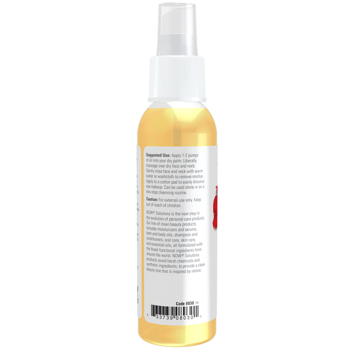 NOW Foods Soothing Rose Facial Cleansing Oil - 4 fl. oz. – Label details / Etykieta producenta