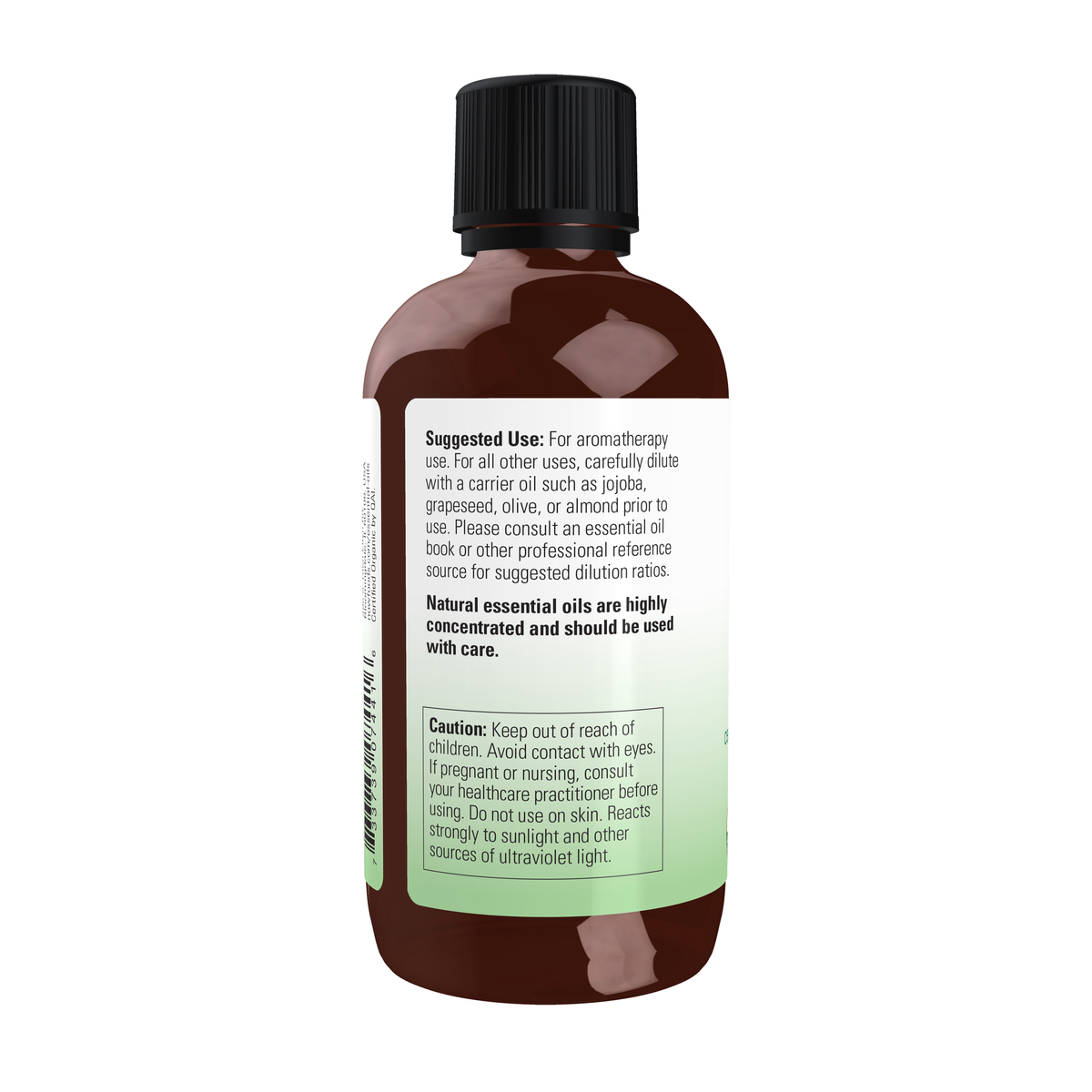 NOW Foods Orange Oil, Organic - 4 fl. oz. – Left label / Etykieta producenta