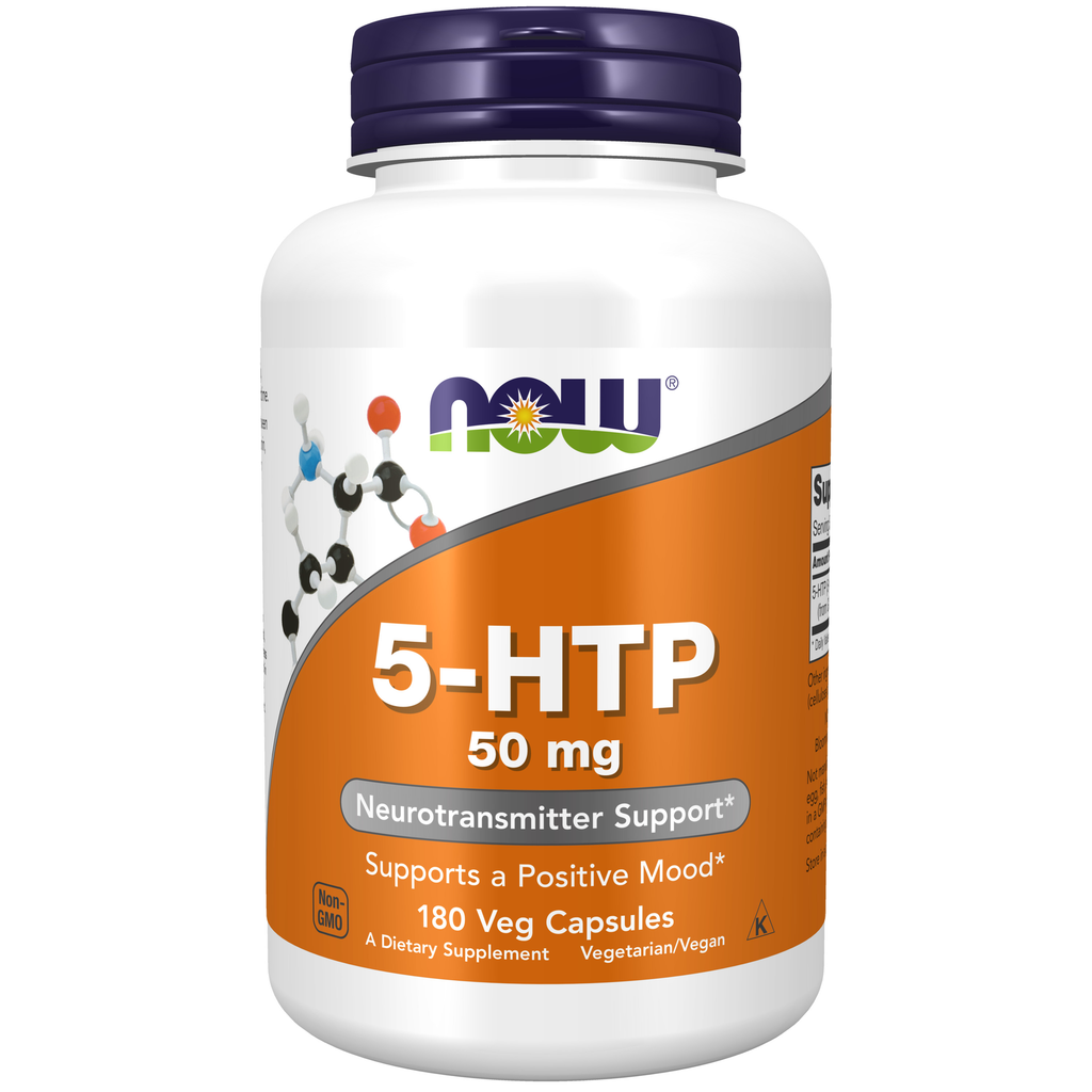 NOW Foods 5-HTP 50 mg - 180 Veg Capsules / 5-HTP 50 mg - 180 kapsułek roślinnych