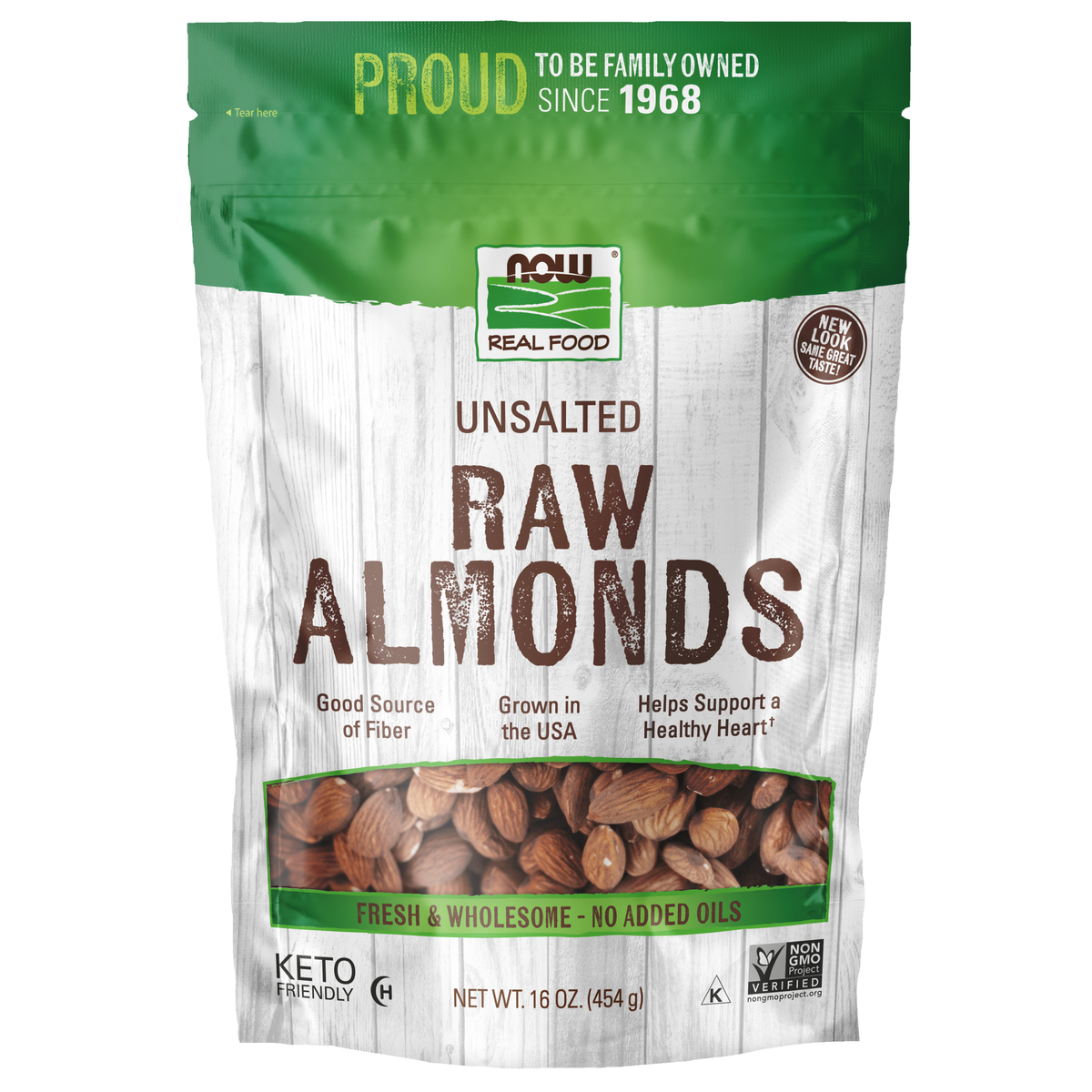 NOW Foods Almonds, Raw & Unsalted - 16 oz. / migdały, surowe i niesolone - 16 oz.