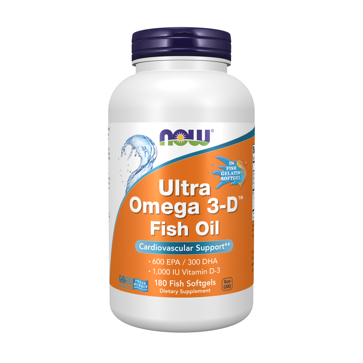 NOW Foods Ultra Omega 3-D™ Fish Oil (Fish Gelatin) - 180 Fish Softgels / Ultra Omega 3-D™ olej rybi (żelatyna rybia) - 180 Fish kapsułek miękkich