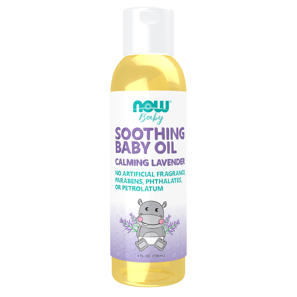 NOW Foods Soothing Baby Oil, Calming Lavender - 4 fl. oz. / Soothing dla niemowląt olejek, Calming lawenda - 4 fl oz