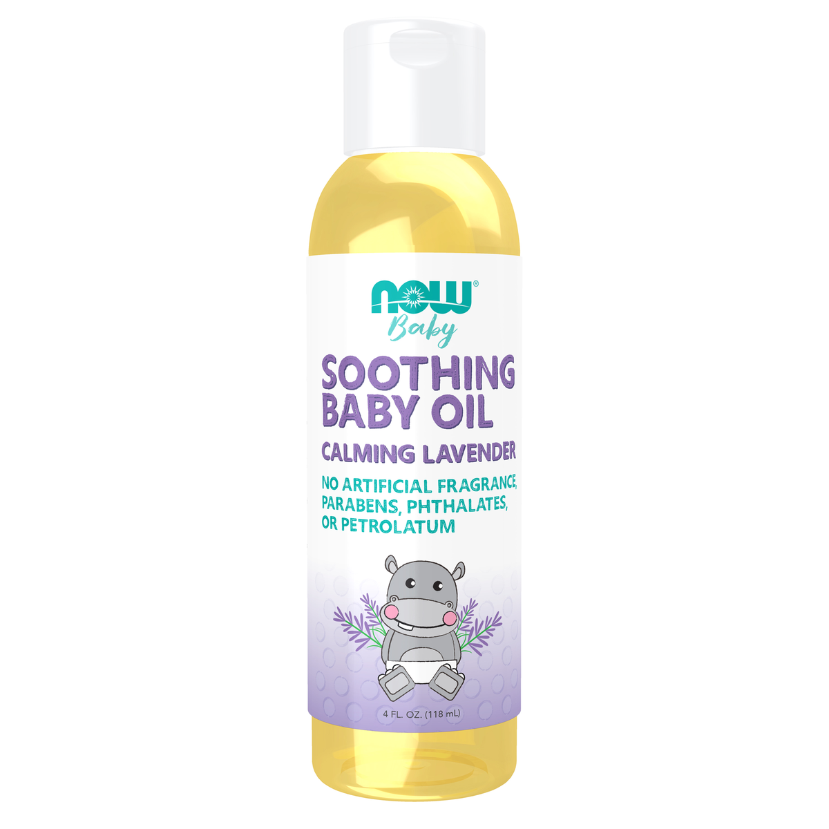NOW Foods Soothing Baby Oil, Calming Lavender - 4 fl. oz. / Soothing dla niemowląt olejek, Calming lawenda - 4 fl oz