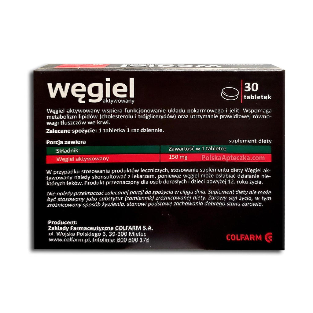 Colfarm Activated Charcoal Back Panel – Ingredients and Directions