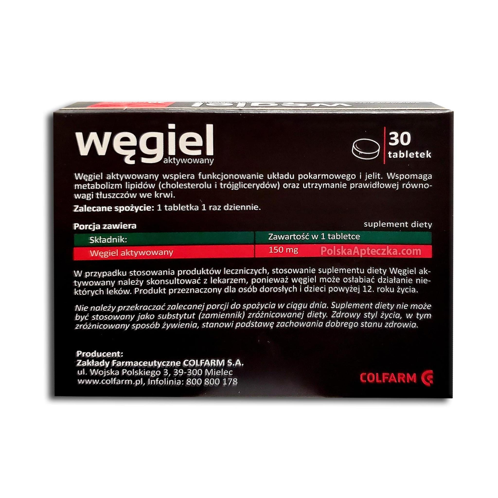 Colfarm Activated Charcoal Back Panel – Ingredients and Directions