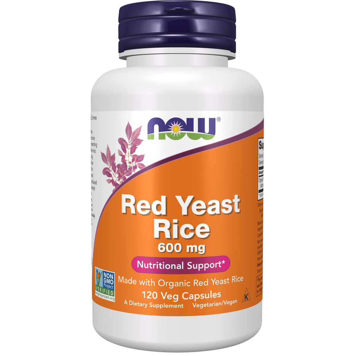 NOW Foods Red Yeast Rice 600 mg - 120 Veg Capsules / czerwony Yeast ryż 600 mg - 120 kapsułek roślinnych