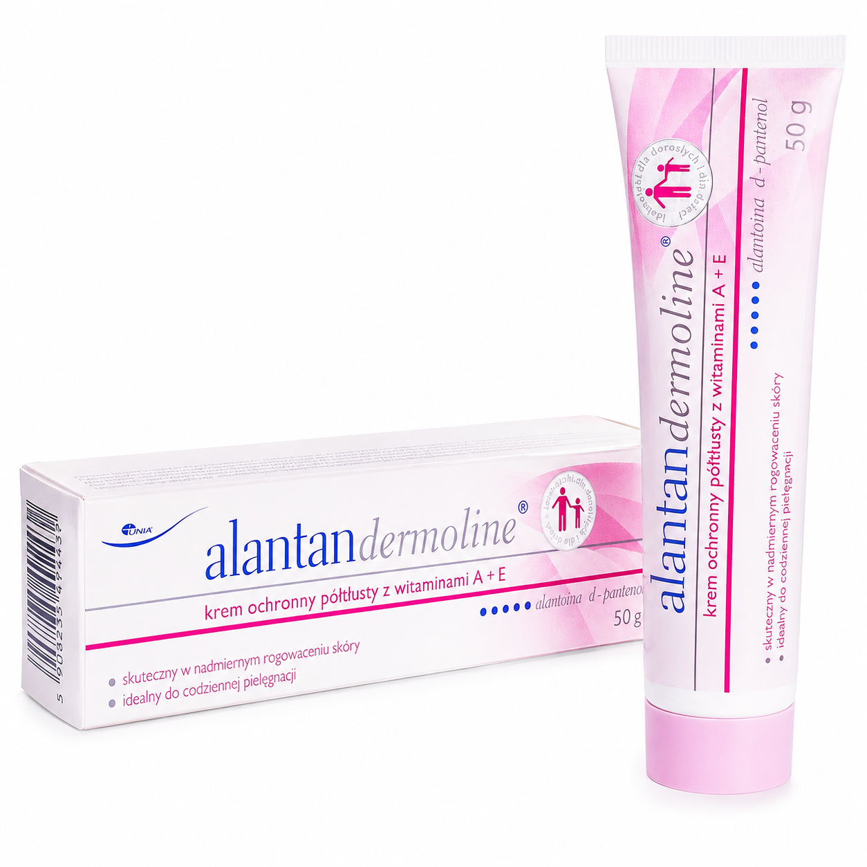 Alantan Dermoline Protective Cream with Vitamins A + E 50g box and tube