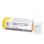Allergocrom eye drops packaging with bottle on a white background