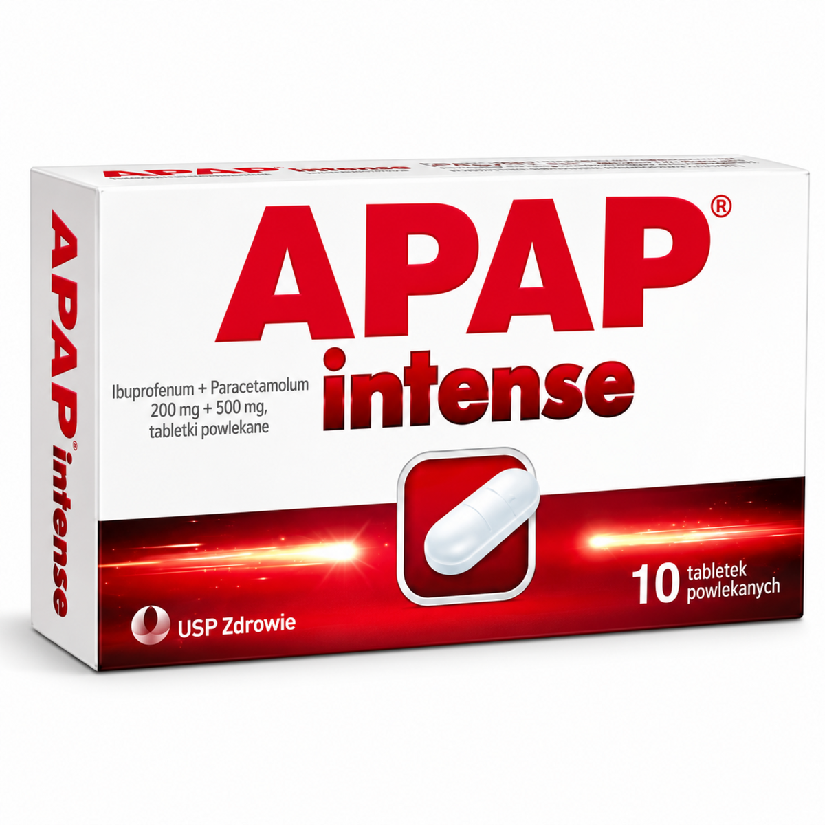 APAP Intense ibuprofen 200 mg and paracetamol 500 mg, 10 film-coated tablets / APAP Intense 10 tabletek powlekanych
